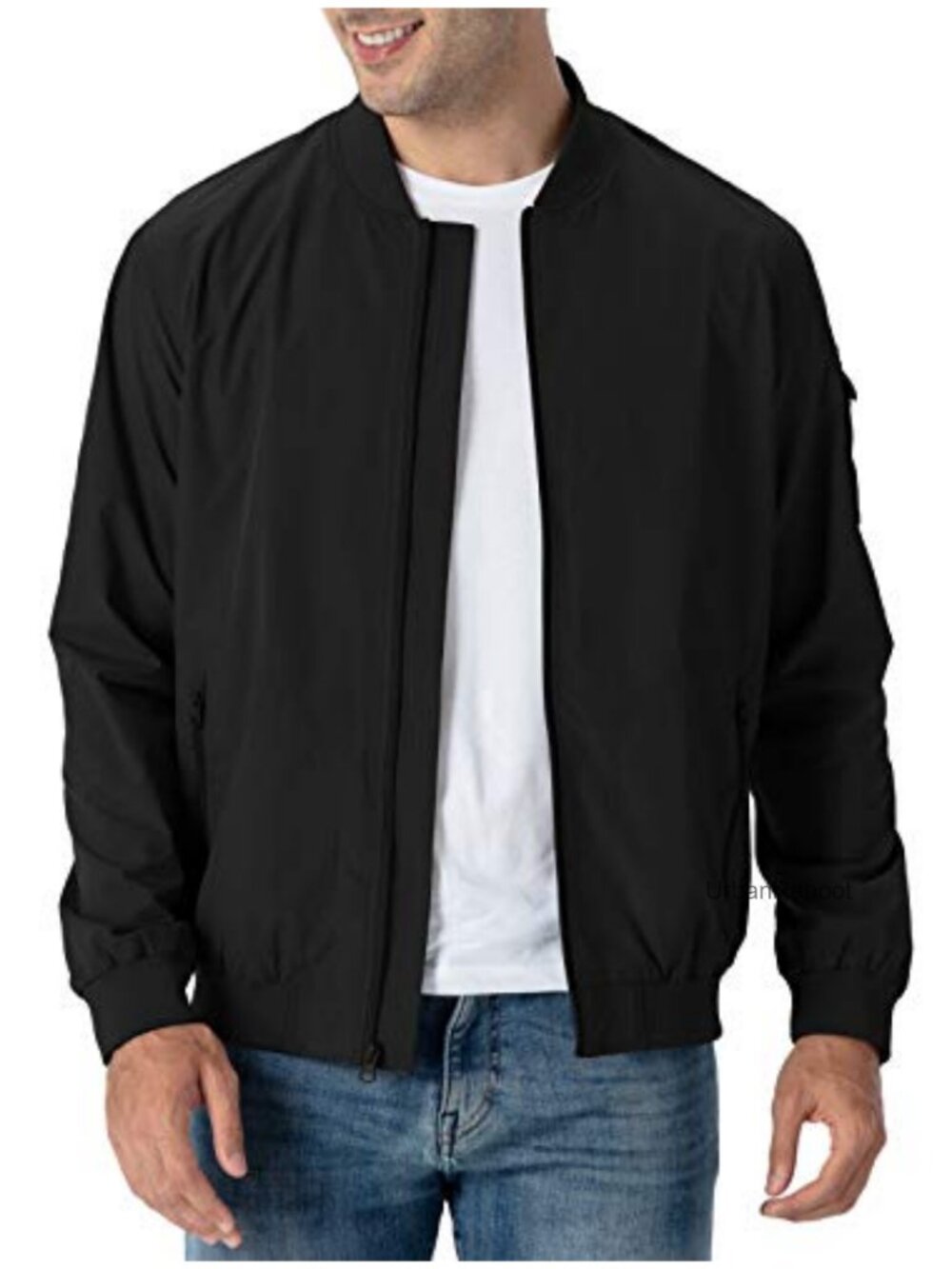 Men's Lightweight Bomber Jacket Full Zip Windbreaker Casual Athletic Fit